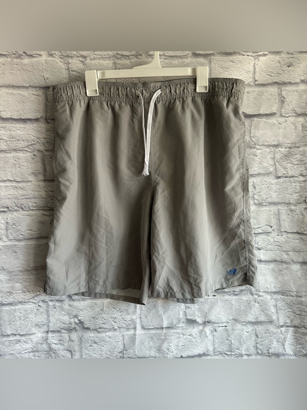 PREOWNED OLD NAVY MENS GREY LINED SWIM TRUNKS BATHING SUIT SIZE XL